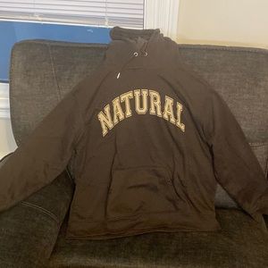 Brown with beige lettering